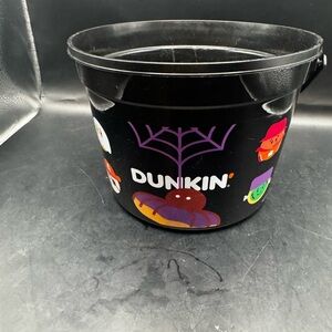 Dunkin Donuts Black Halloween Munchkin Bucket 2025 No Lid / Preowned